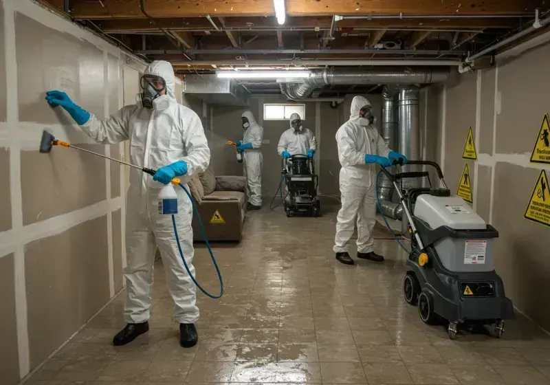 Basement Moisture Removal and Structural Drying process in Wylie, TX